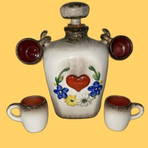 Goebel Decanter & (4) Shot Cups Antique Circa 1930’s Hallmarked RARE L@@K